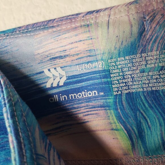 All in Motion Girls Sz L (10/12) Blue/ Pink Tennis Skirt w/ Side Pockets - Picture 7 of 7